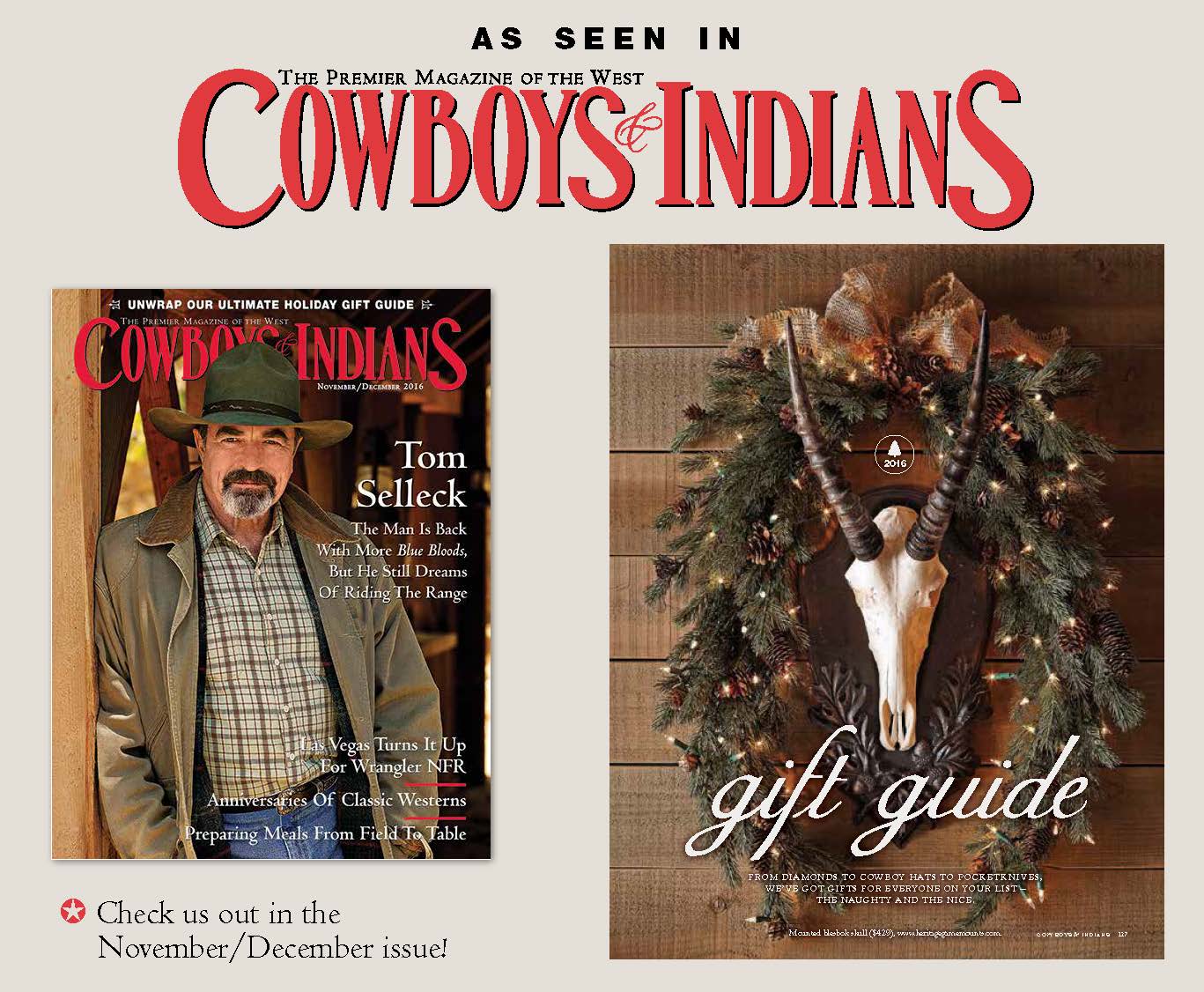 Cowboys & Indians Magazine Features Heritage Game Mounts » Heritage Game  Mounts