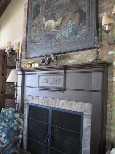 Antique sporting art inspires the colors for this handsome room at Mississippi's Longleaf Plantation