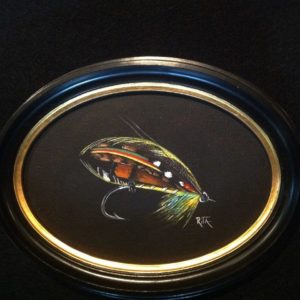The Wilkinson hand painted classic salmon fly by Rita Schimpff for Heritage Game Mounts