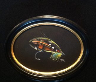 The Wilkinson hand painted classic salmon fly by Rita Schimpff for Heritage Game Mounts