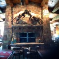 Stack stone fireplace at Trinchera Ranch - fabulous taxidermy