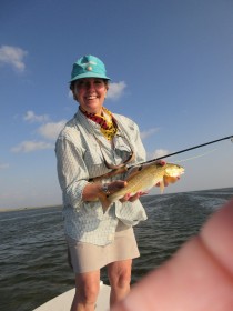 Rita Schimpff with her first redfish on the fly!