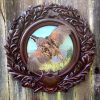Hand Painted Quail Mount hand painted quail on oak leaf taxidermy panel